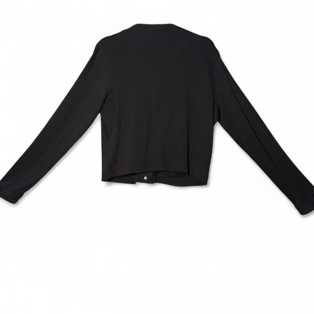 GAP 2011 Cropped Zip Cardigan Sweatshirt Hybrid Black Slouchy Size Large - Picture 6 of 10